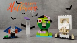 10715 ZOMBIE, SKELETON, GHOST, BAT - Halloween set