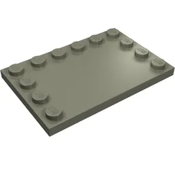 Plate Special 4 x 6, Studs on 3 Edges / Dark Gray