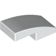 Brick Curved 2 x 1 No Studs [1/2 Bow] / White
