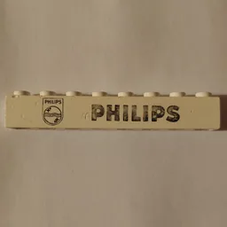 Brick 1 x 8 with 'PHILIPS' Logo Print / White