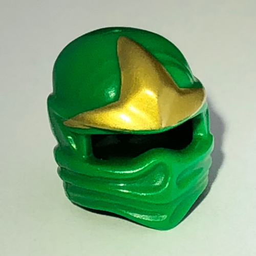 Lego Wrap with Forehead Ridge and Gold 3 Point Emblem Print / Green