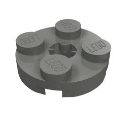Plate Round 2 x 2 with Axle Hole Type 2 (X Opening) / Dark Bluish Gray