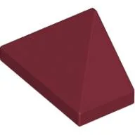 Brick Sloped 45° 2 x 1 Triple with Ovoid Bottom Pin / Dark Red