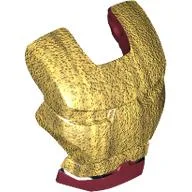 Headwear Accessory Visor Top Hinge with Gold Face Shield and White Eyes Print (Iron Man) / Dark Red