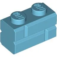 Brick Special 1 x 2 with Masonry Brick Profile / Medium Azure