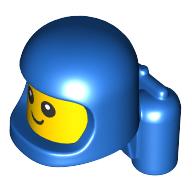 Lego Minifig Head Special, Baby with Helmet and Airtanks, Yellow Head Pattern, Face with White Pupils print