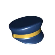 Hat, Captain's Cap, Gold Braid Print / Dark Blue