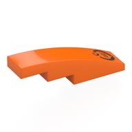 Lego Brick Curved 4 x 1 No Studs with Black Laurel print