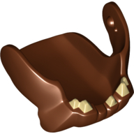 Lego Creature Body Part, Rancor Lower Jaw with Teeth Print / Reddish Brown