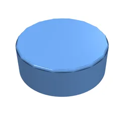Tile Round 1 x 1 / Medium Blue