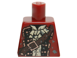 Lego Torso Pirate Coat Ruffled Shirt, Brown Strap, Copper Buttons and Buckle Pattern
