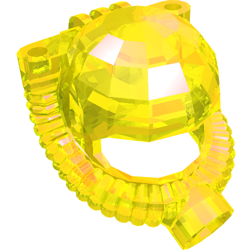 Lego Helmet Underwater with Hose / Trans-Yellow