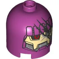 Brick Round 2 x 2 x 1 2/3 Dome Top, Hollow Stud with Sentinel, Claw Marks Print / Magenta