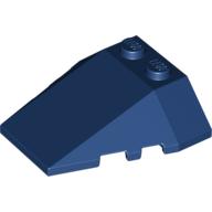 Lego Brick Wedged, Sloped 4 x 4 Triple, Stud Notches / Dark Blue