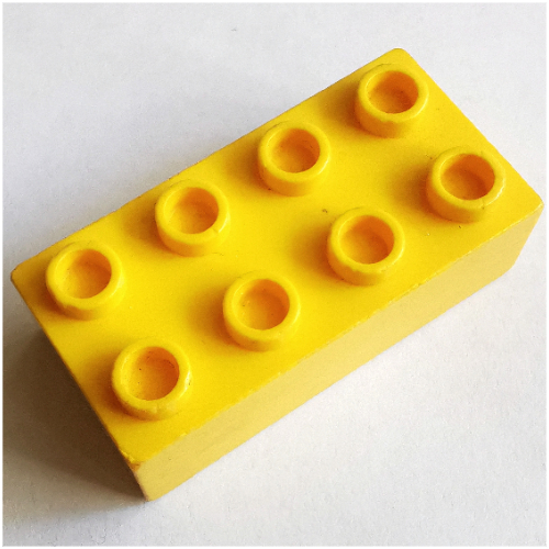 Lego Minitalia Brick 2 x 4 with Bottom Tubes / Yellow