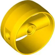 Technic Cylinder 4 x 4 with Pin Holes and Centre Bar, Closed Sides on Bar / Yellow
