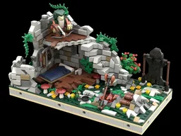 Dwarf hunter at his camp