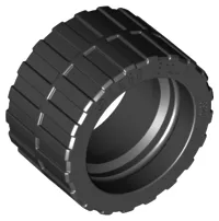 Tyre 24 x 14 Shallow Tread (Tread Small Hub), Band Around Center of Tread / Black