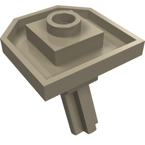Lego Large Figure Shield Holder with Technic Axle / Dark Tan