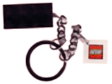 Lego 2 x 4 Brick - Black Key Chain with 2 x 2 Square Lego Logo Tile