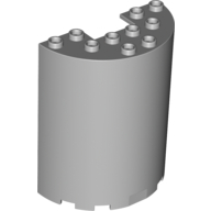 Lego Cylinder Half 3 x 6 x 6 with 1 x 2 Cutout / Light Bluish Gray