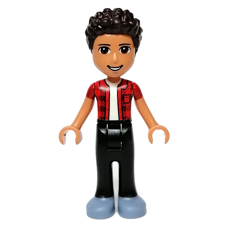 Lego River - Red Jacket, Black Pants, Dark Brown Hair
