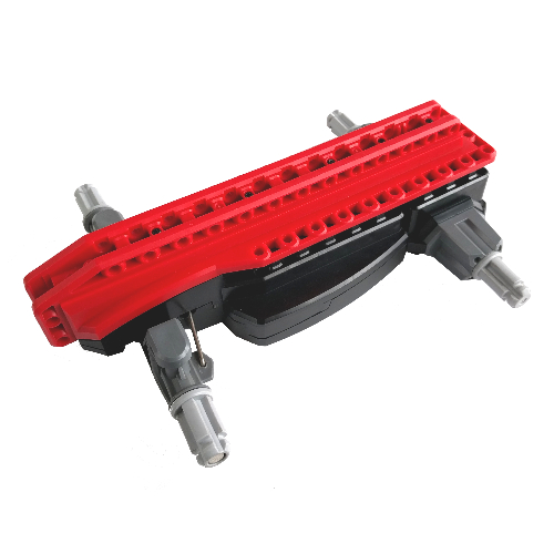 Lego Motor, RC Car Base, Red Top / Black