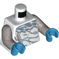Lego Torso Robe, Azure and White Flames / Energy Print, Flat Silver Arms, Dark Azure Hands / White