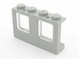 Window 1 x 4 x 2 Plane, Single Top Hole and Double Bottom Holes for Glass with Trans-Clear Glass (4863 / 4862)