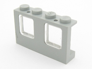 Lego Window 1 x 4 x 2 Plane, Single Top Hole and Double Bottom Holes for Glass with Trans-Clear Glass (4863 / 4862)