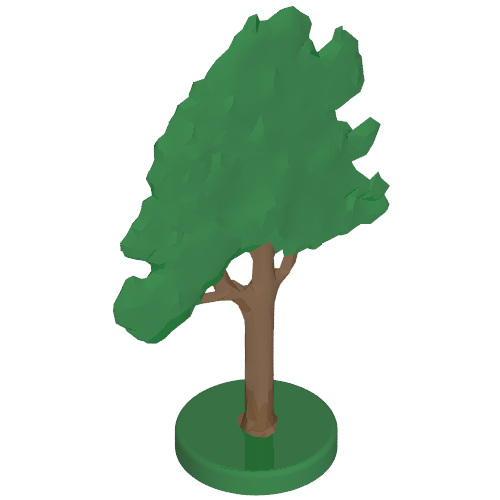 Lego Plant, Tree Flat Fruit painted with hollow base / Green
