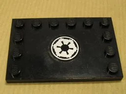 Tile, Modified 4 x 6 with Studs on Edges with SW Imperial Logo Pattern (Sticker) - Set 7672