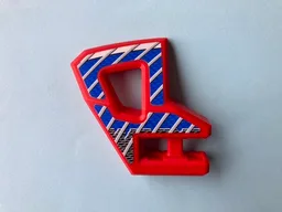 Technic, Panel RC Car Flexible Bumper Right with Gray Stripes on Blue and Black Background Pattern (Stickers) - Set 8369-2