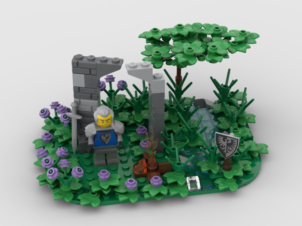 Lego Old medieval archway on the river