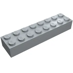 Brick 2 x 8 / Pearl Light Gray