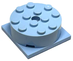 Turntable 4 x 4 x 1 1/3 with Bright Light Blue Square Base, Locking (87081 / 61485)
