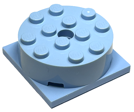 Lego Turntable 4 x 4 x 1 1/3 with Bright Light Blue Square Base, Locking (87081 / 61485)