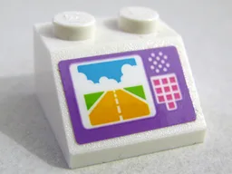 Slope 45 2 x 2 with Screen with Runway and Controls Pattern (Sticker) - Set 41109