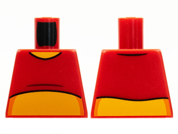Lego Torso Shirt, Bright Light Orange Tummy and Neck Pattern