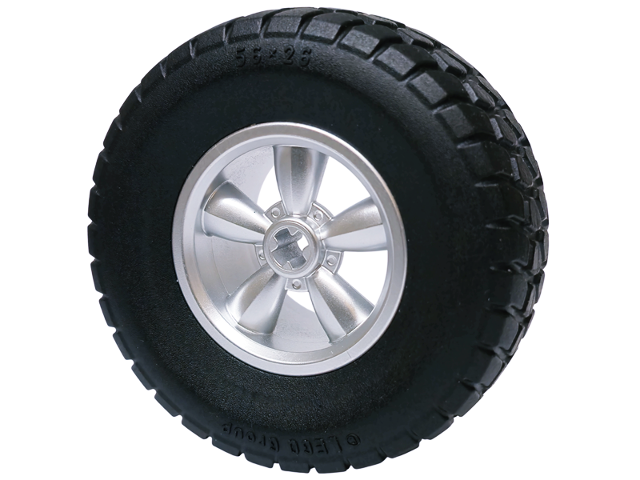 Lego Wheel 30.4mm D. x 20mm with No Pin Holes and 5 Large Spokes with Black Tire 56 x 26 (42716 / 7683)