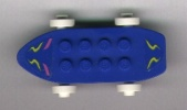 Lego Fabuland Skateboard with White Wheels with Decorative Swishes Pattern (Stickers) - Set 5870