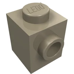 Brick Special 1 x 1 with Stud on 1 Side / Dark Tan