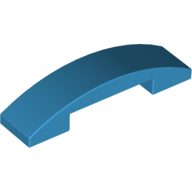 Lego Brick Curved 4 x 1 Double with No Studs / Dark Azure