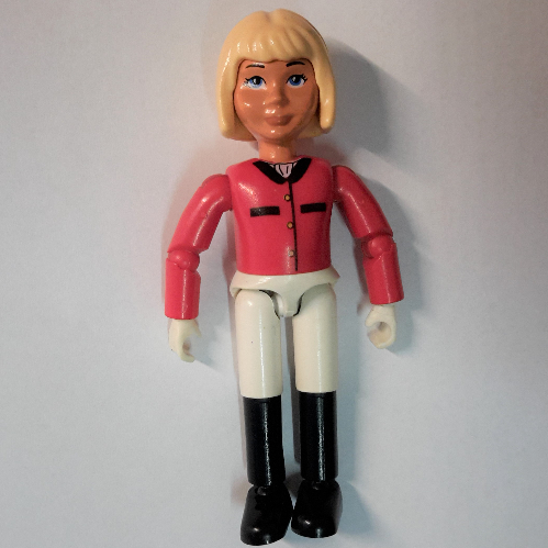 Lego Belville Figure Articulated Elbows, Child, Female, Light Yellow Hair, White Shorts, Red Shirt / [No Color/Any Color]