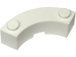 Brick Round Corner 3 x 3 Macaroni with 2 Studs