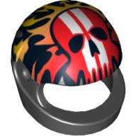 Lego Helmet, Standard with Flames and Red Skull with White Stripes Print / Black