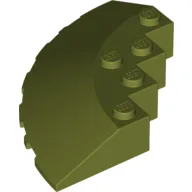 Brick Round Corner 6 x 6 with 33° Slope and Facet Cutout / Olive Green