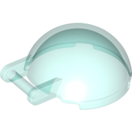Lego Windscreen 4 x 4 x 1 2/3 Canopy Half Sphere with Handle / Trans-Light Blue
