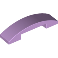 Lego Brick Curved 4 x 1 Double with No Studs / Lavender
