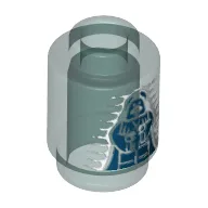 Brick Round 1 x 1 with Emperor Palpatine / Darth Sidious Print / Trans-Light Blue